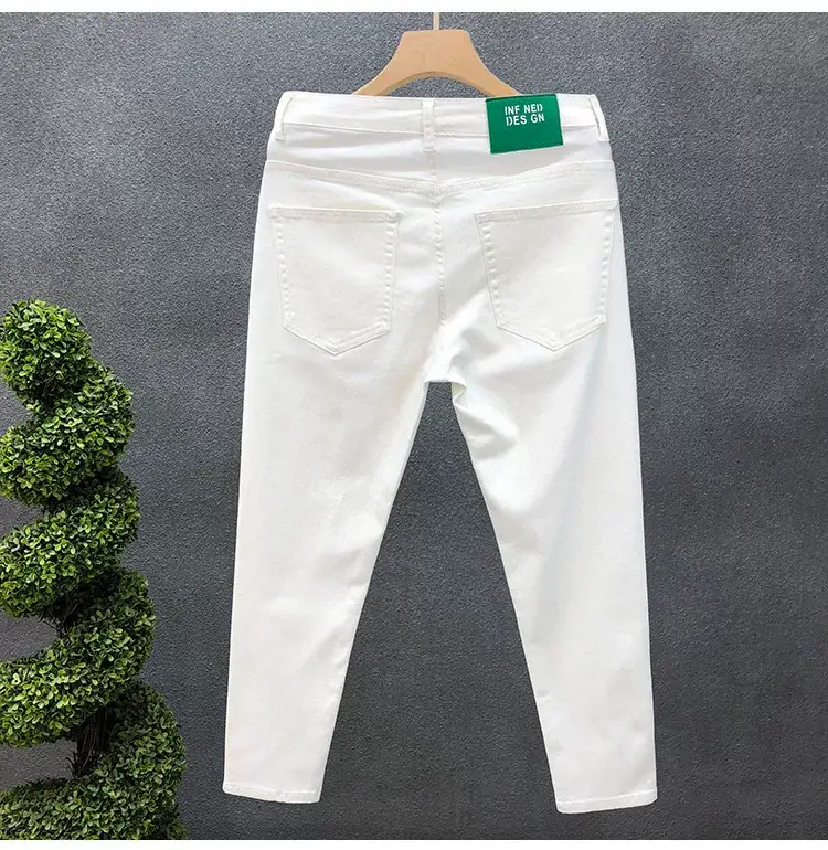 Men Black Slim Fit Cropped Jeans Spring Autumn — feature 10