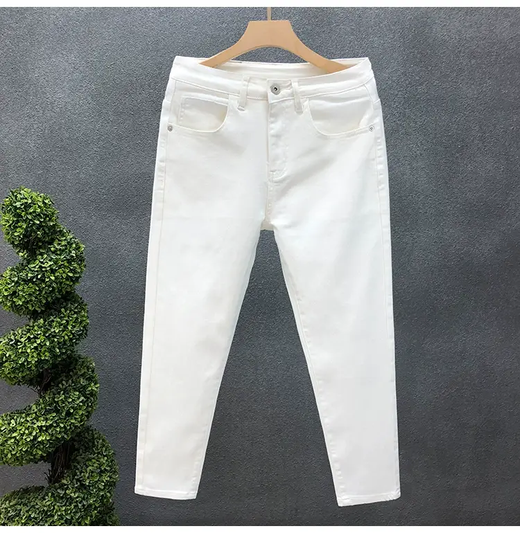 Men Black Slim Fit Cropped Jeans Spring Autumn — feature 13