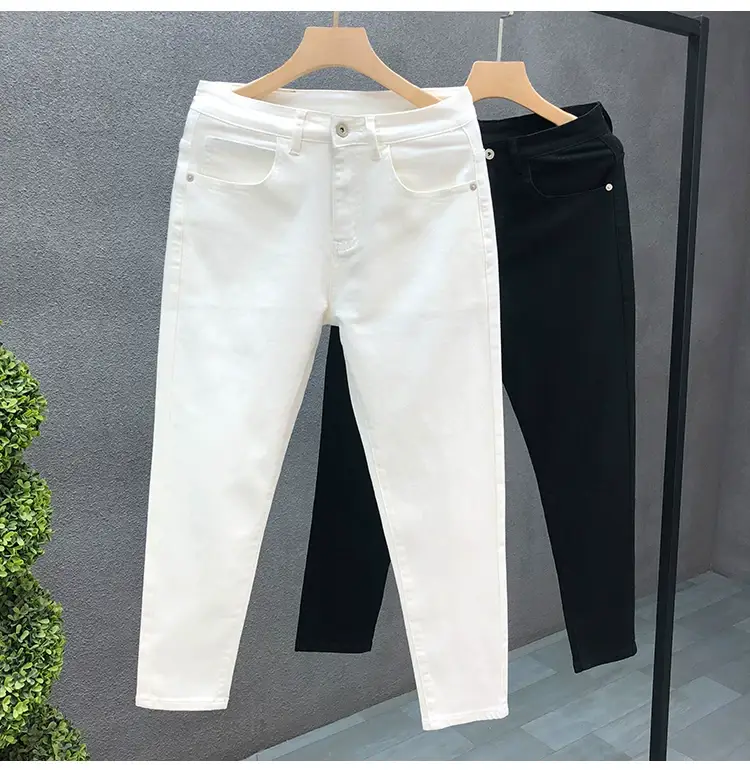 Men Black Slim Fit Cropped Jeans Spring Autumn — feature 5