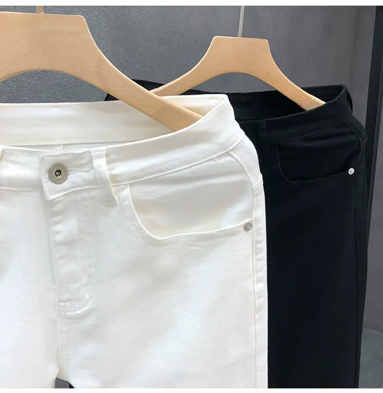Men Black Slim Fit Cropped Jeans Spring Autumn — feature 6