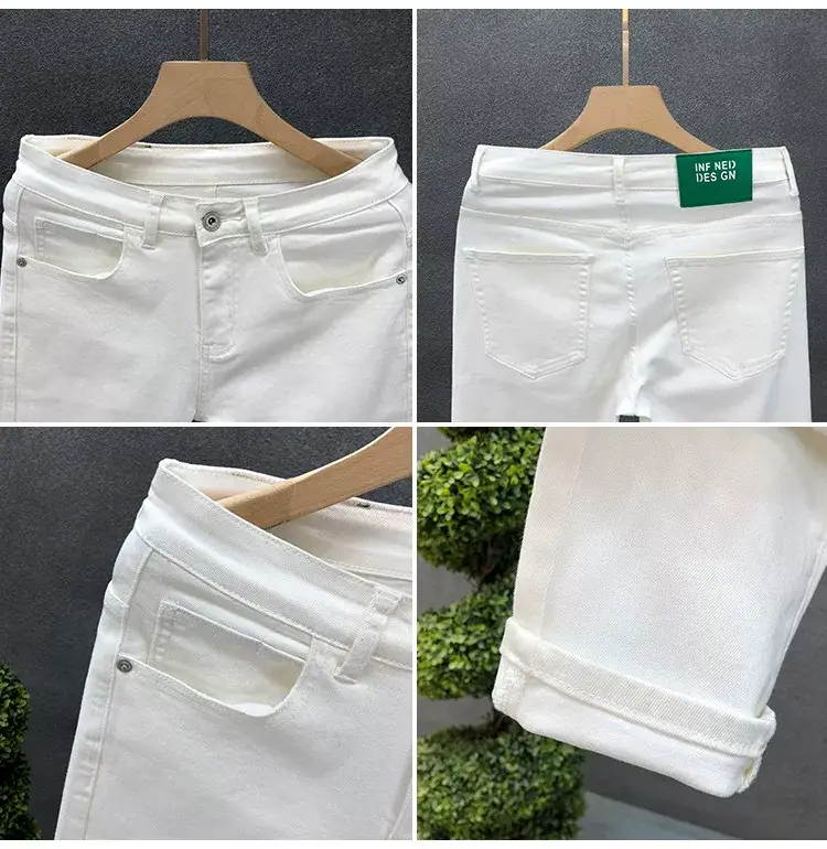 Men Black Slim Fit Cropped Jeans Spring Autumn — feature 9