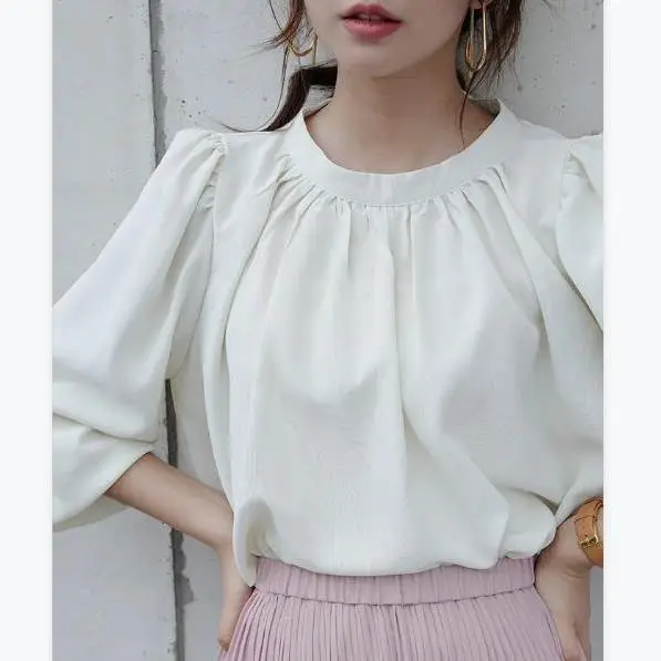 Japanese Style White Long-sleeve Doll Shirt for Women - Image 8