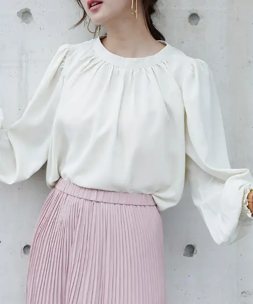 Japanese Style White Long-sleeve Doll Shirt for Women — feature 12