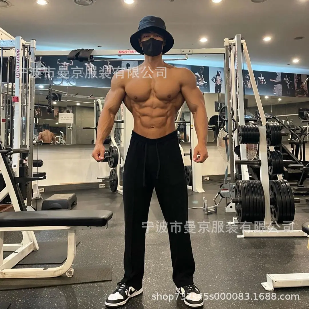 Men's American Gray Sweatpants Straight Fit Winter Training Pants — feature 11