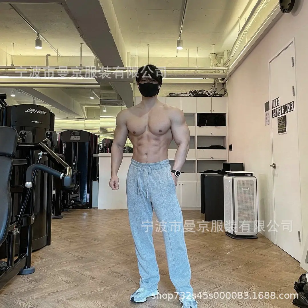 Men's American Gray Sweatpants Straight Fit Winter Training Pants — feature 8