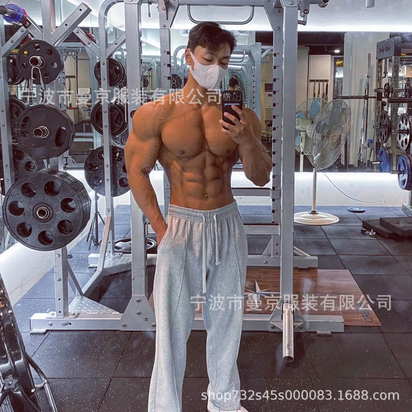 Men's American Gray Sweatpants Straight Fit Winter Training Pants — feature 9