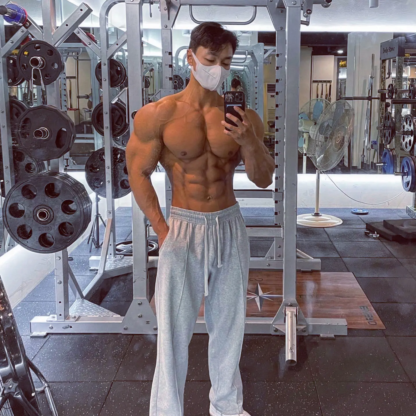 Men's American Gray Sweatpants Straight Fit Winter Training Pants - Image 3