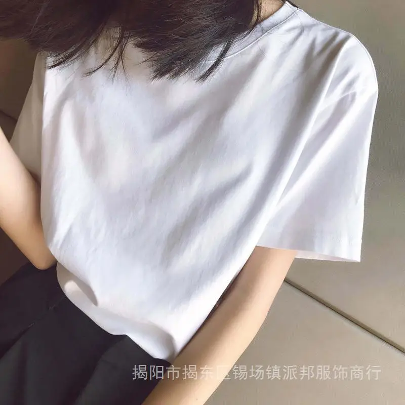 Summer White Loose T-Shirt Short Sleeve Female - Image 4