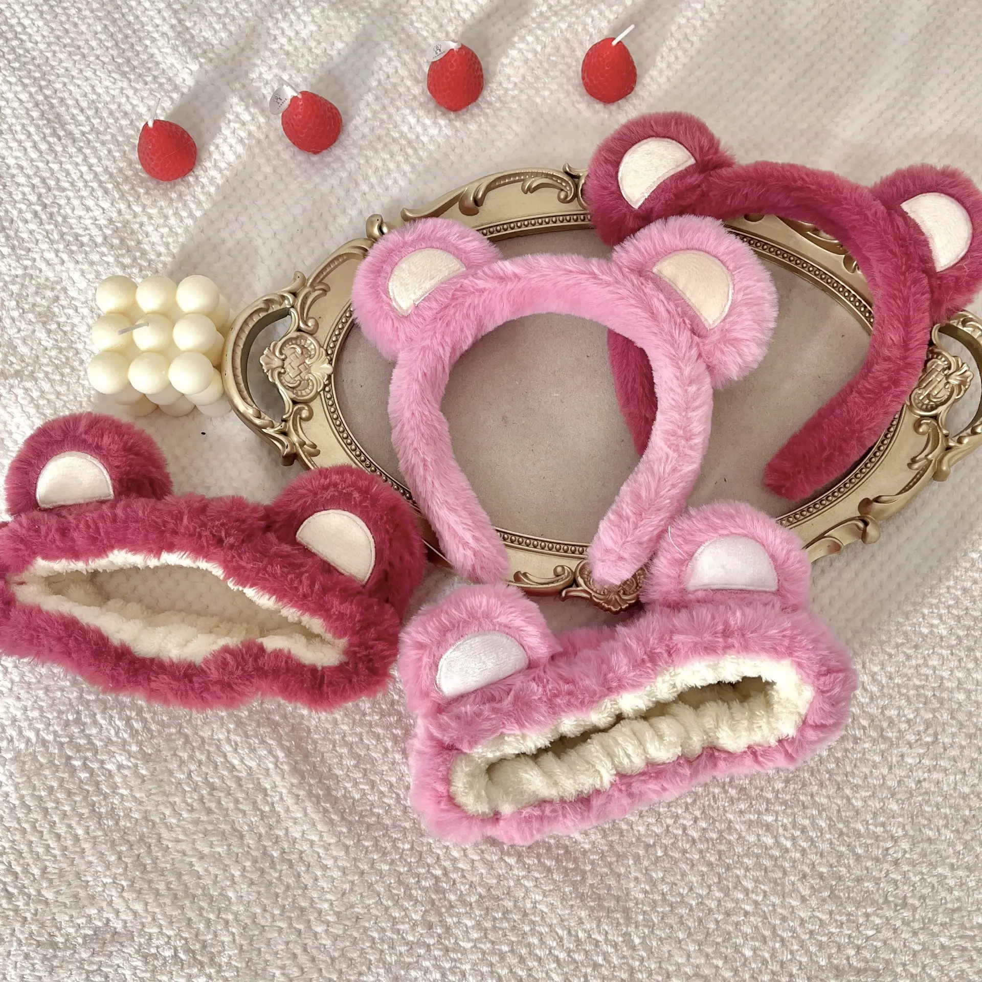 Plush Strawberry Bear Hair Band for Girls - Image 6