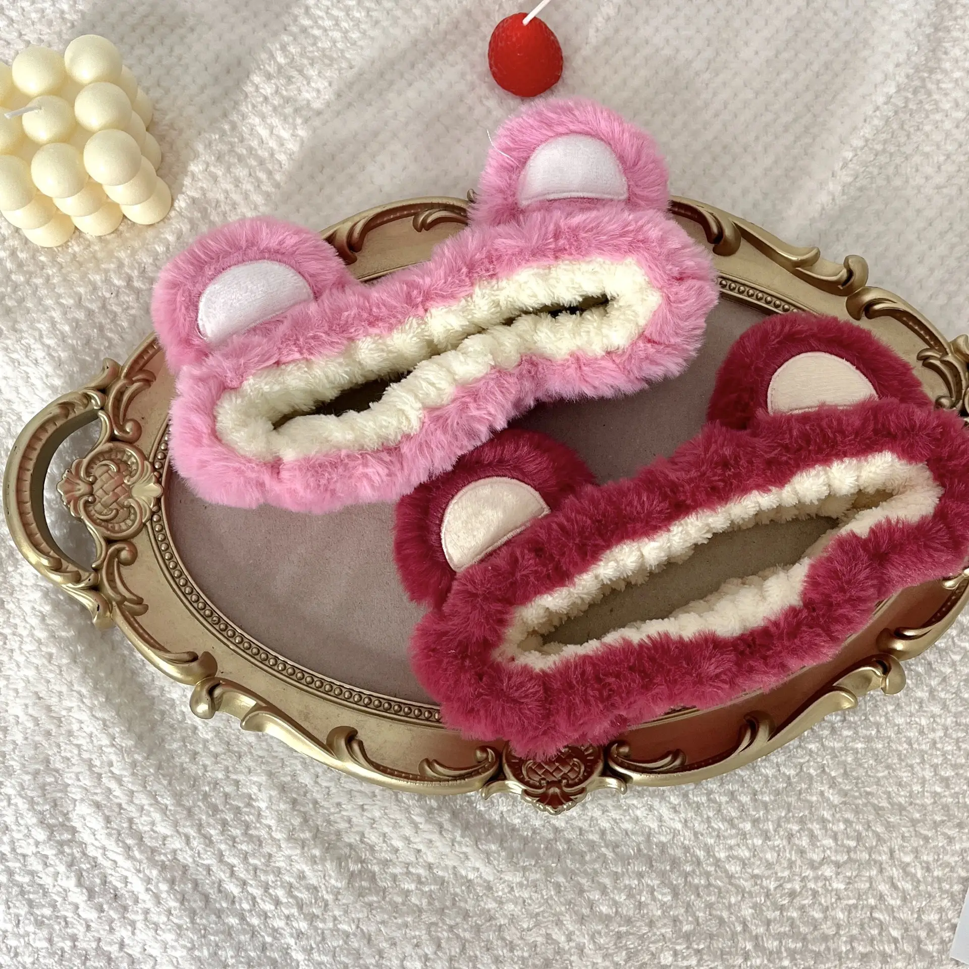 Plush Strawberry Bear Hair Band for Girls - Image 9