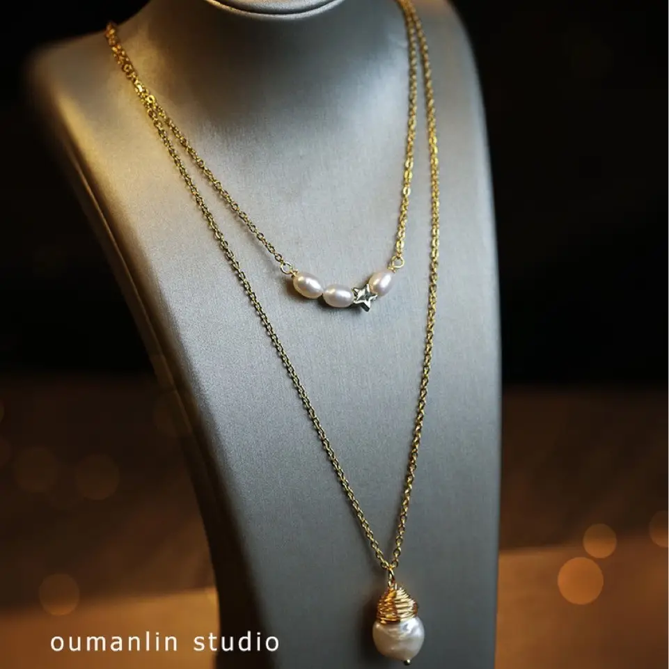 Double-Layer Pearl Necklace for Women Light Luxury - Image 2