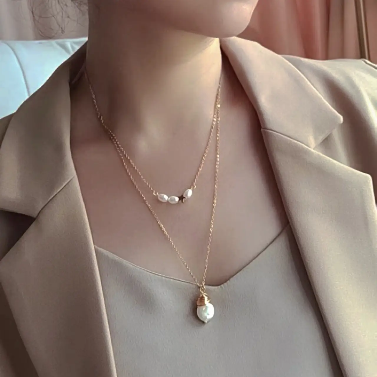 Double-Layer Pearl Necklace for Women Light Luxury - Image 4