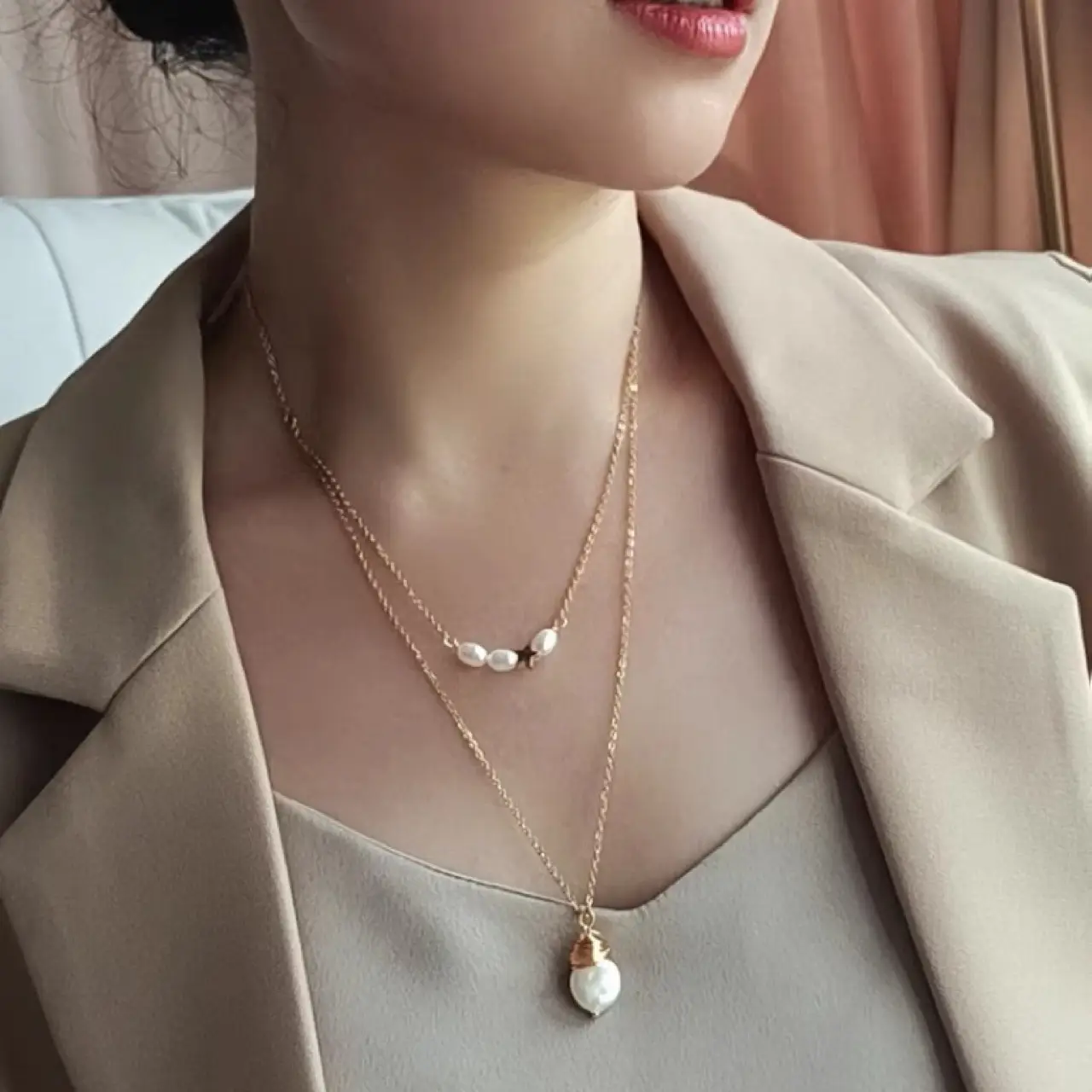 Double-Layer Pearl Necklace for Women Light Luxury — feature 10