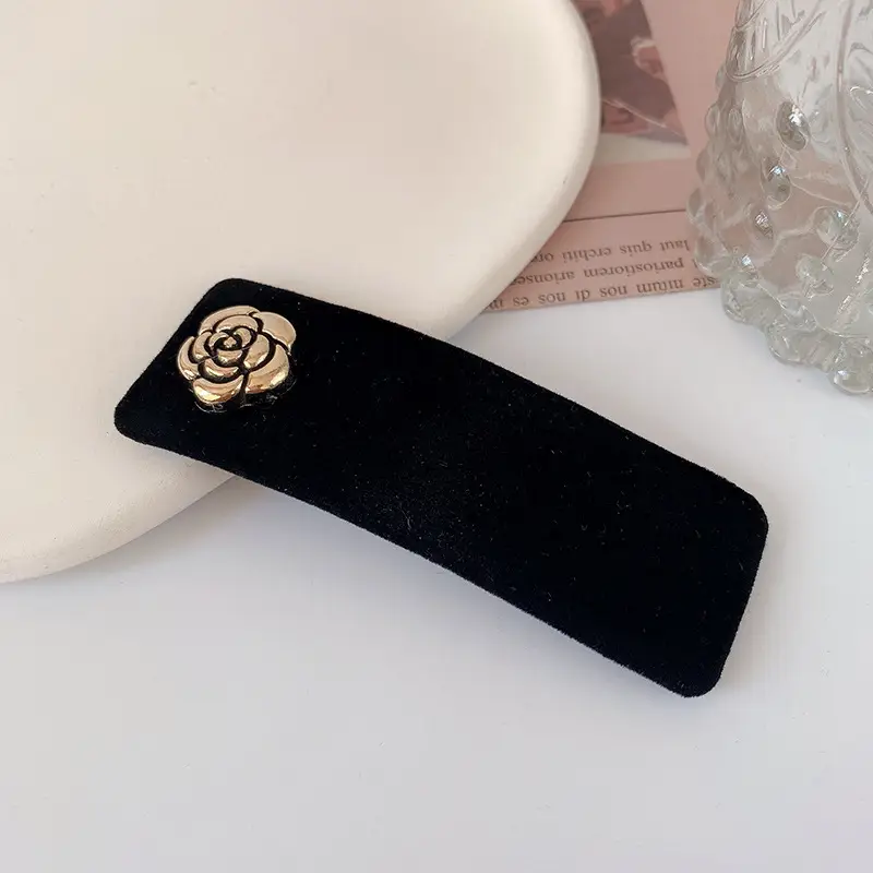 2022 Black Flocking Hair Clip for Bangs & Headdress - Image 2