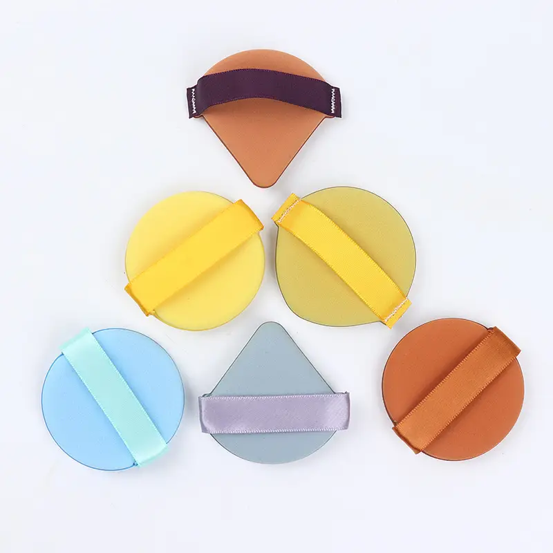 Flannel Fabric Makeup Sponge Set Green Purple - Image 5