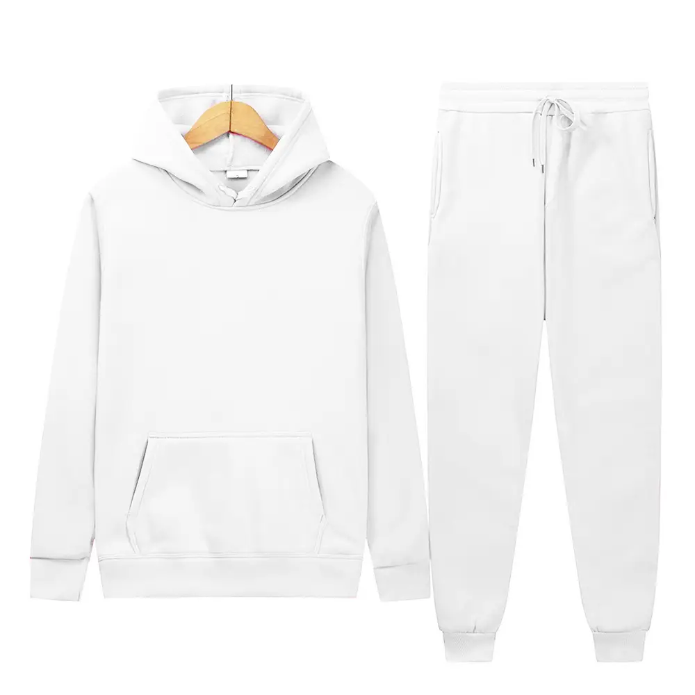 Foreign trade Men's sports suit solid color light board fleece warm autumn and winter sweater hoodie loose sports pullover