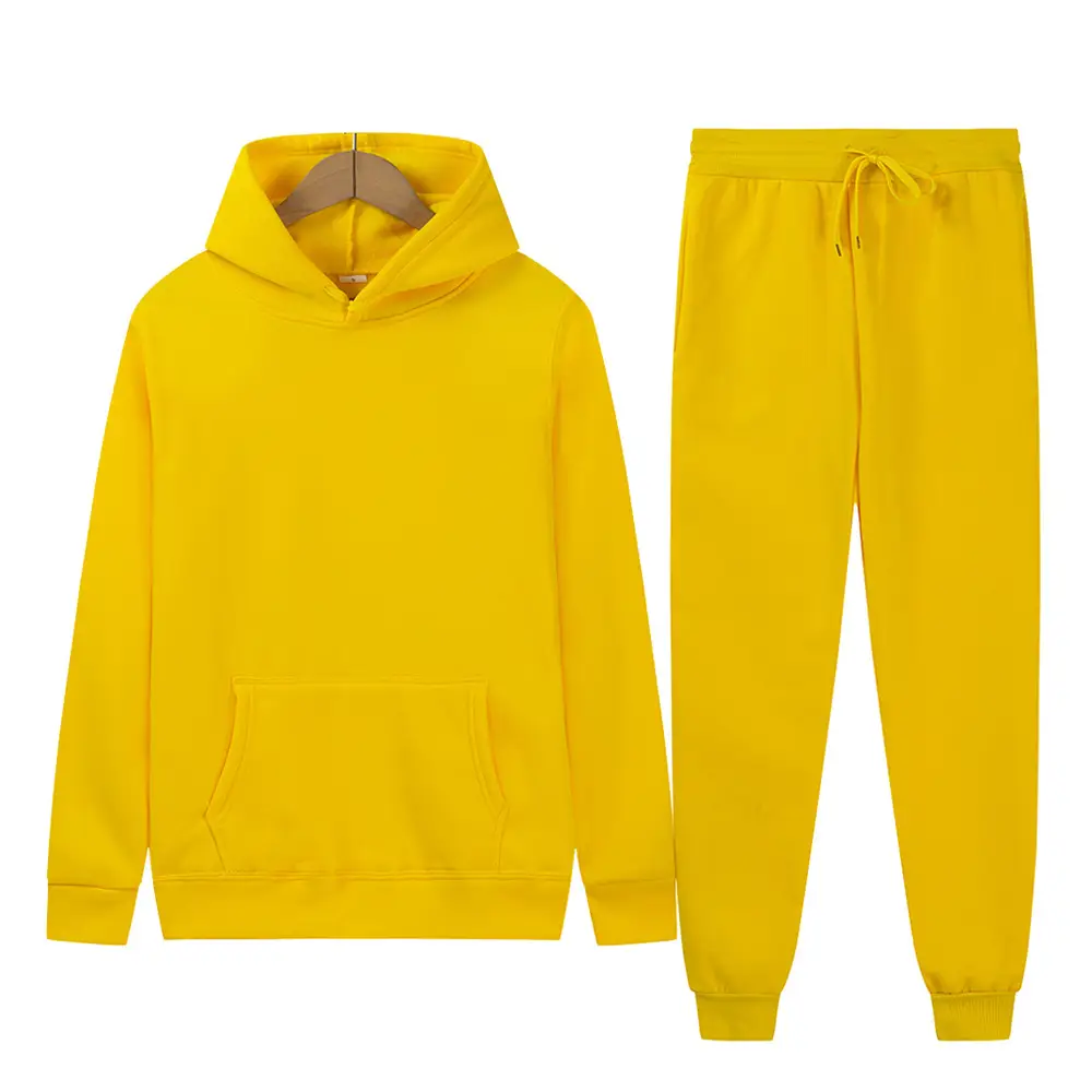 Foreign trade Men's sports suit solid color light board fleece warm autumn and winter sweater hoodie loose sports pullover