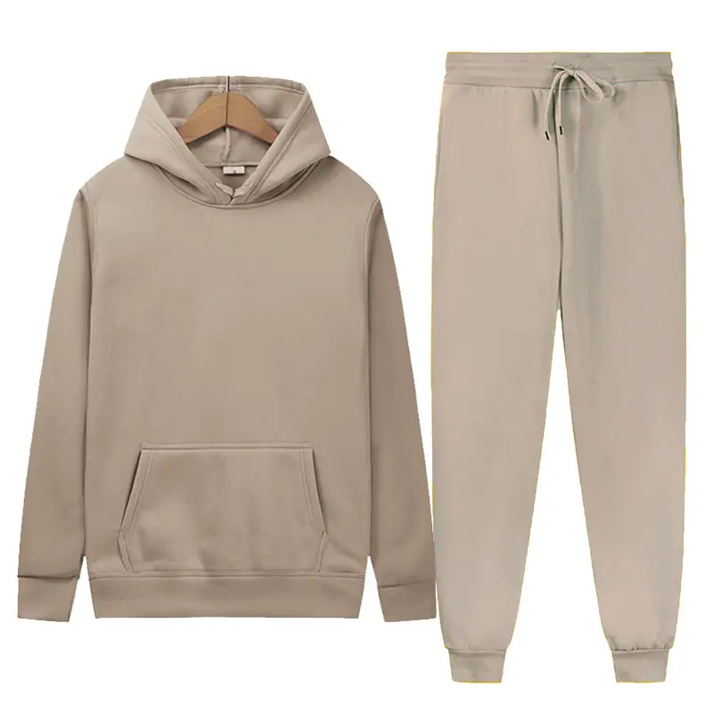 Foreign trade Men's sports suit solid color light board fleece warm autumn and winter sweater hoodie loose sports pullover