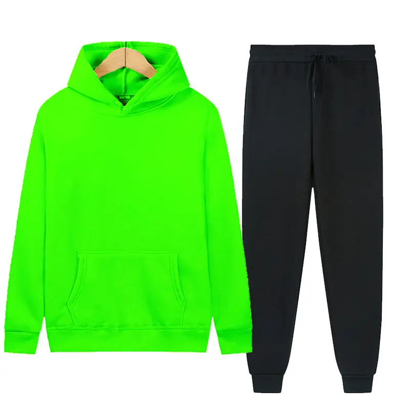 Foreign trade Men's sports suit solid color light board fleece warm autumn and winter sweater hoodie loose sports pullover