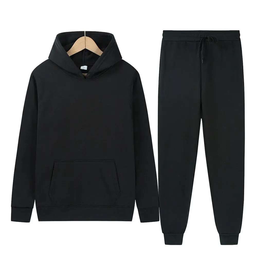 Foreign trade Men's sports suit solid color light board fleece warm autumn and winter sweater hoodie loose sports pullover