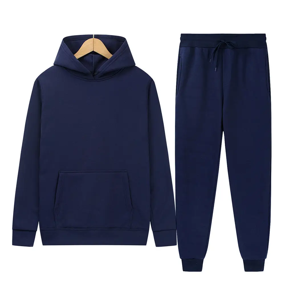 Foreign trade Men's sports suit solid color light board fleece warm autumn and winter sweater hoodie loose sports pullover
