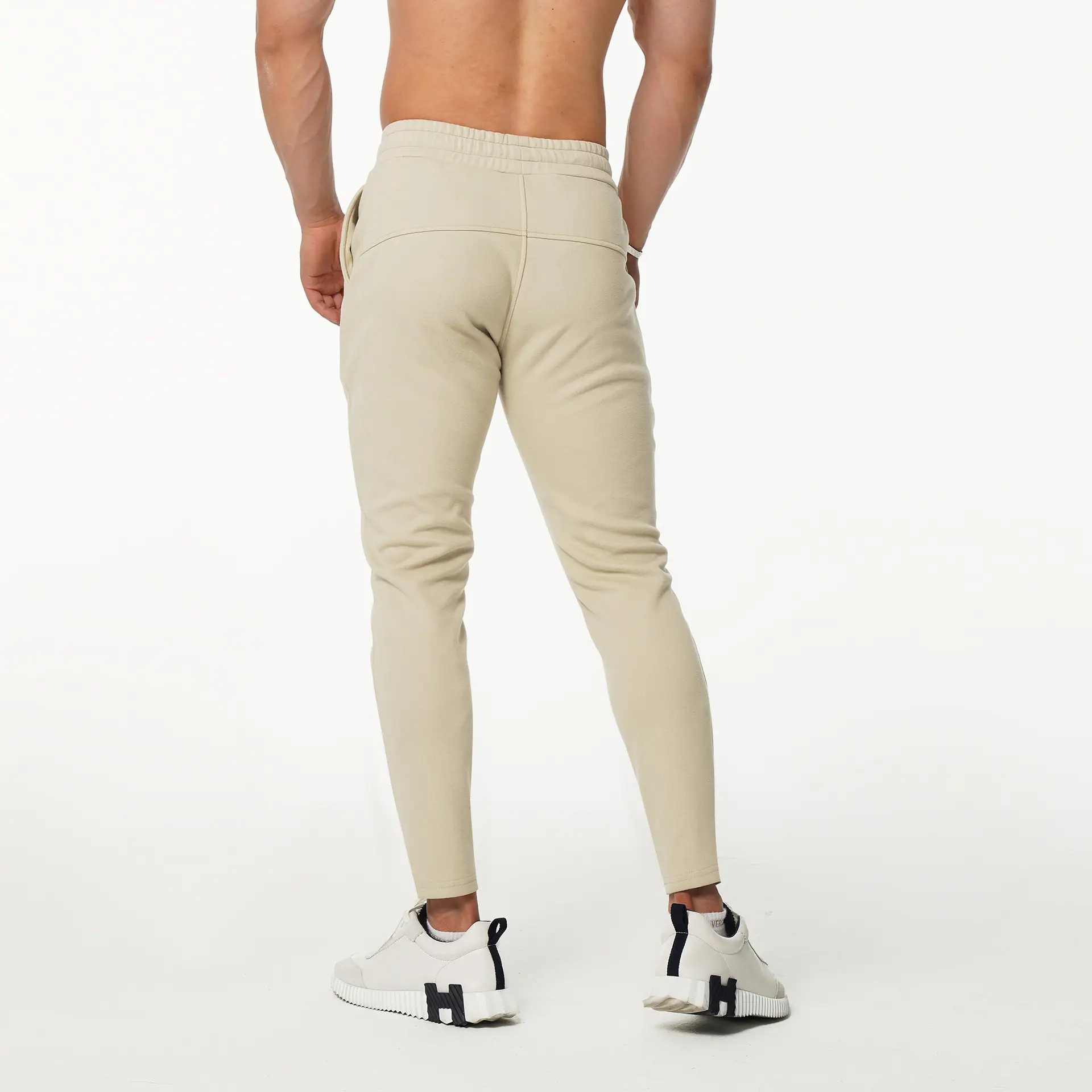 Men Slim Fit Sports Pants Black Running Training