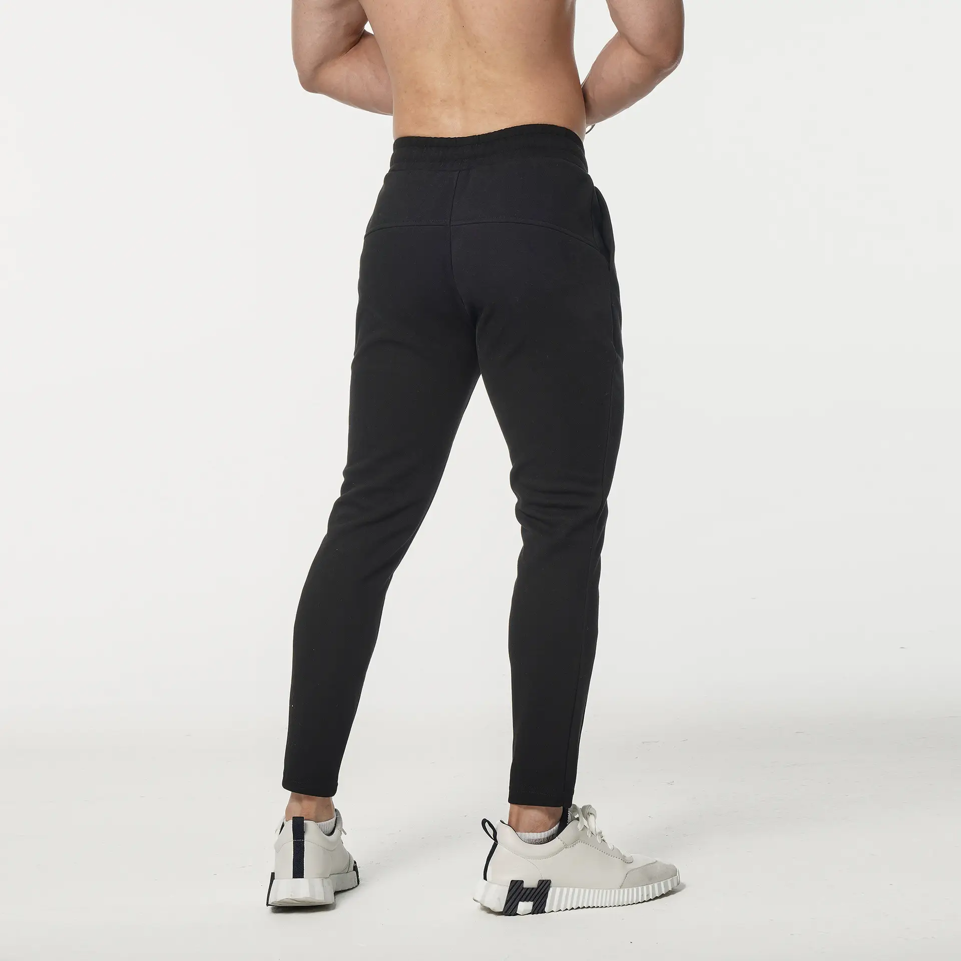 Men Slim Fit Sports Pants Black Running Training — feature 11
