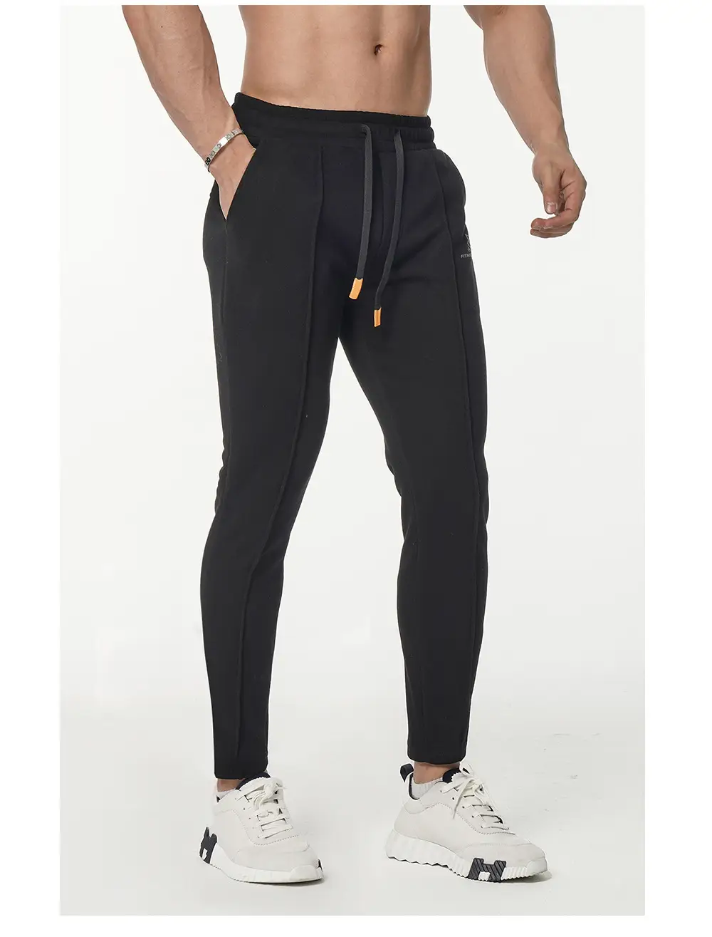 Men Slim Fit Sports Pants Black Running Training — feature 4