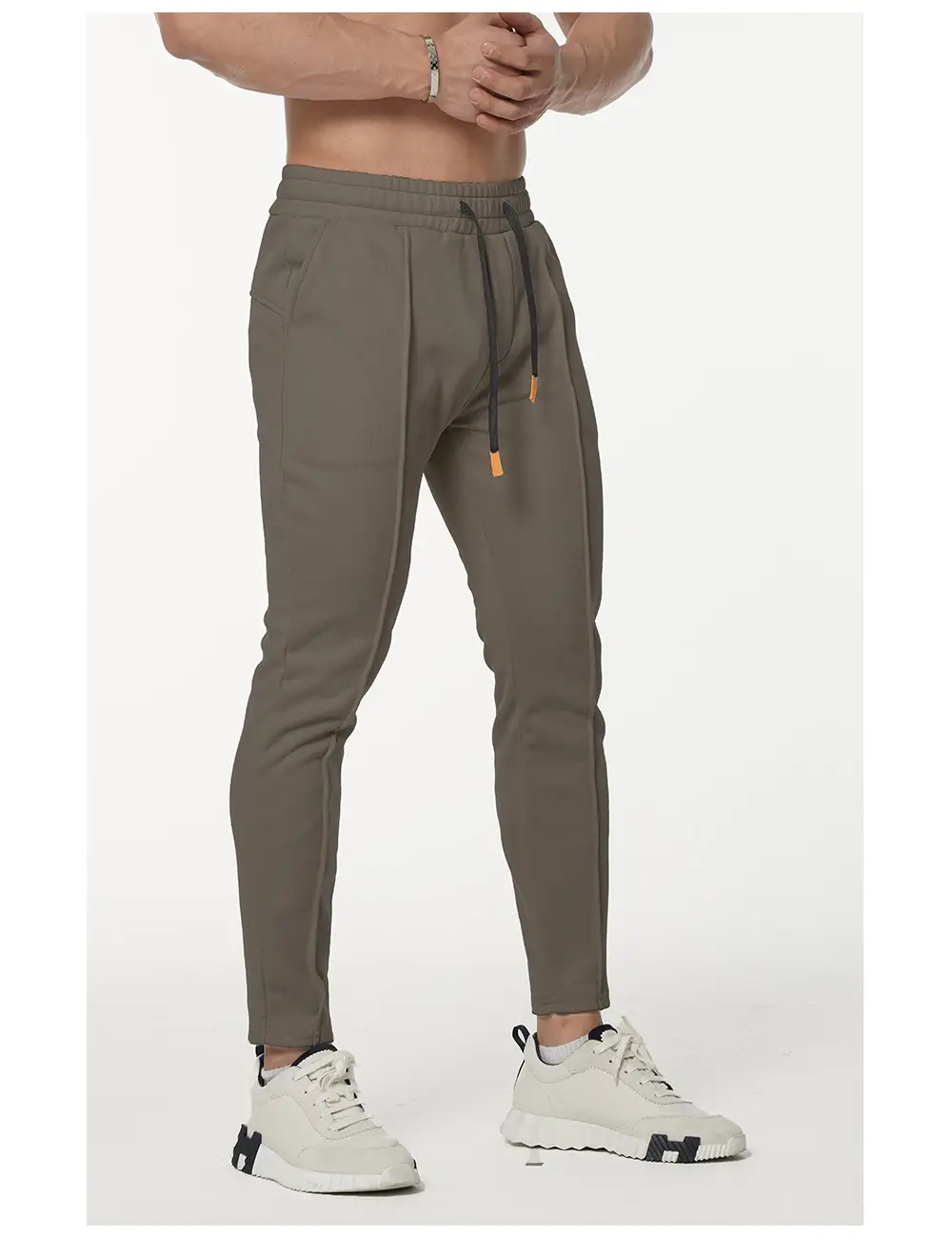 Men Slim Fit Sports Pants Black Running Training — feature 6