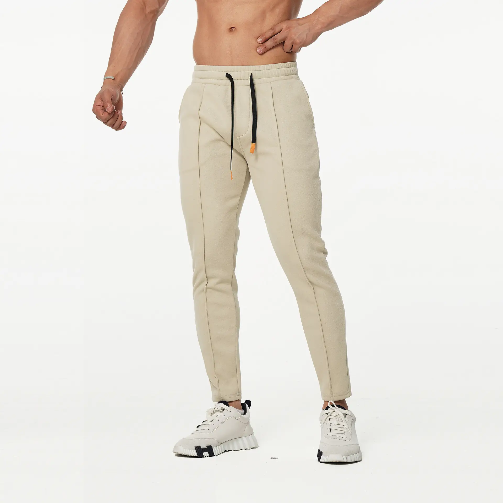 Men Slim Fit Sports Pants Black Running Training