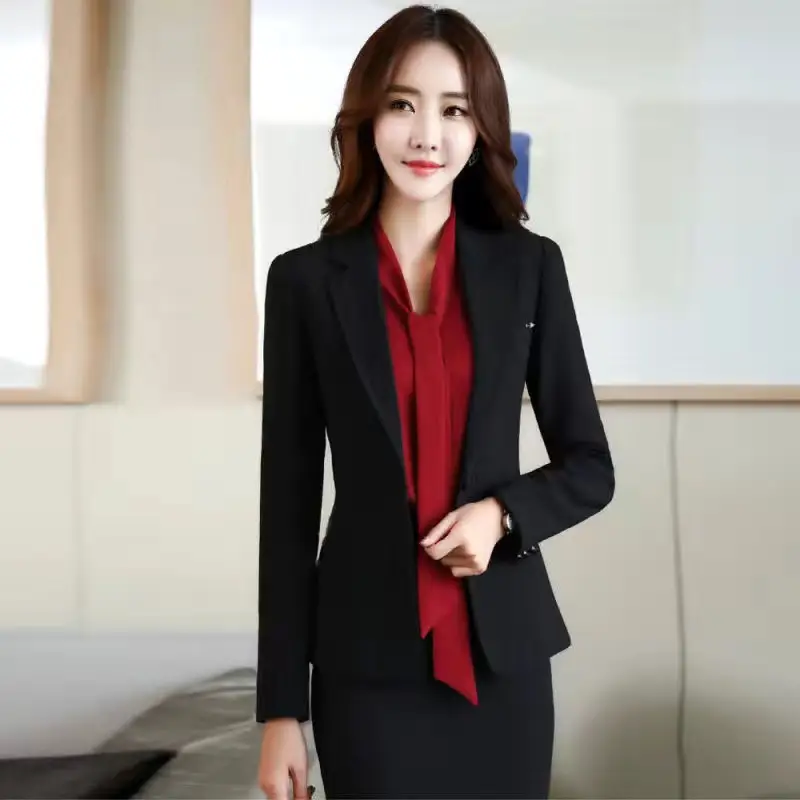 Women's Pink Korean Style Slim Fit Suit Jacket - Image 3