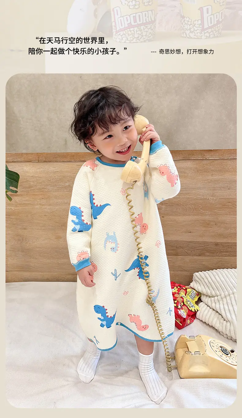 Children's Quilted Sleep Bag Baby's Kick-proof Sleepwear — feature 13