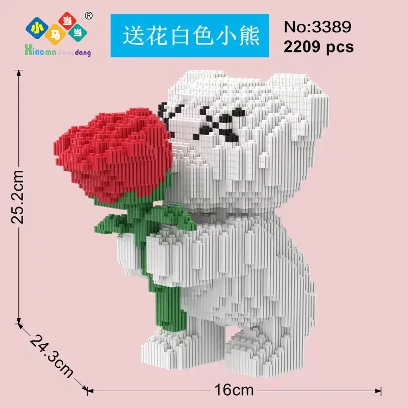 Cross-Border Flower Delivery Building Block Bear - Image 3
