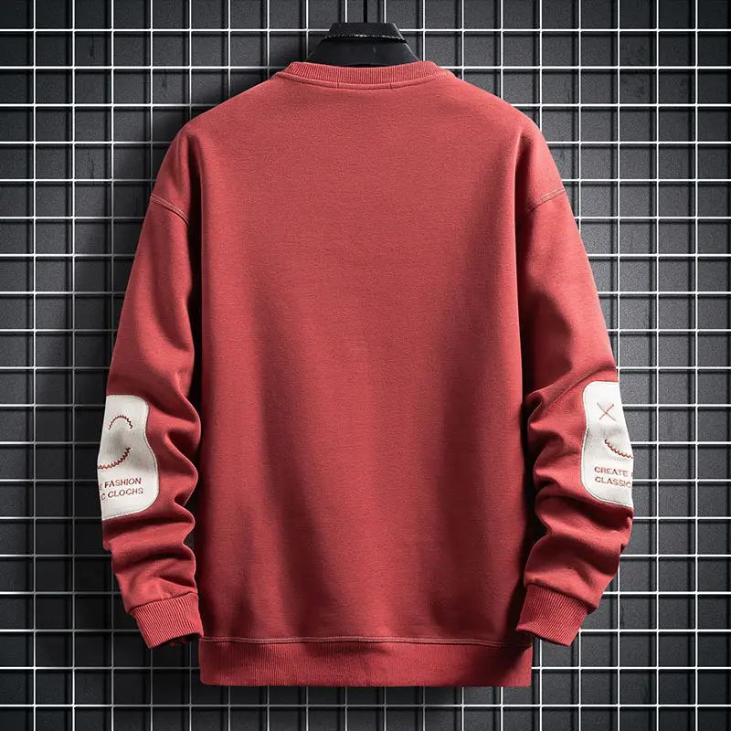 Men Korean Style Grey Sweatshirt with White Pockets - Image 5
