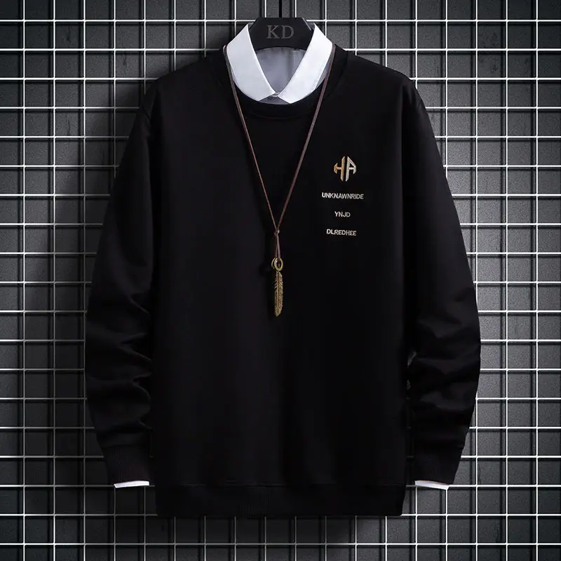Men Korean Style Grey Sweatshirt with White Pockets — feature 11
