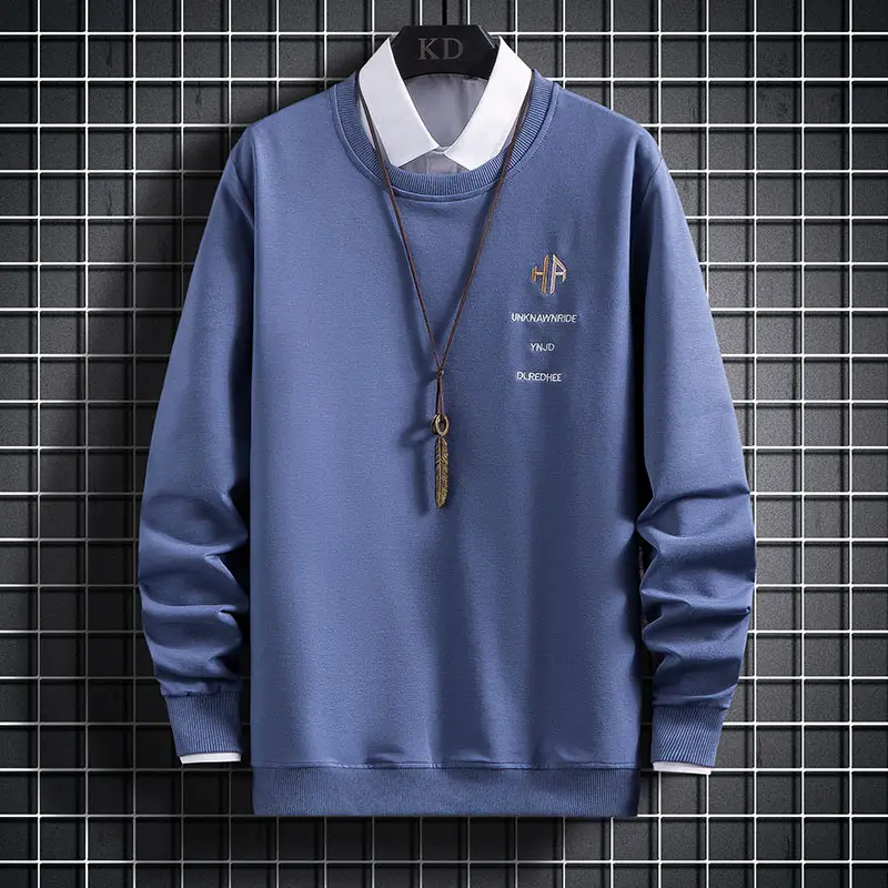 Men Korean Style Grey Sweatshirt with White Pockets — feature 12