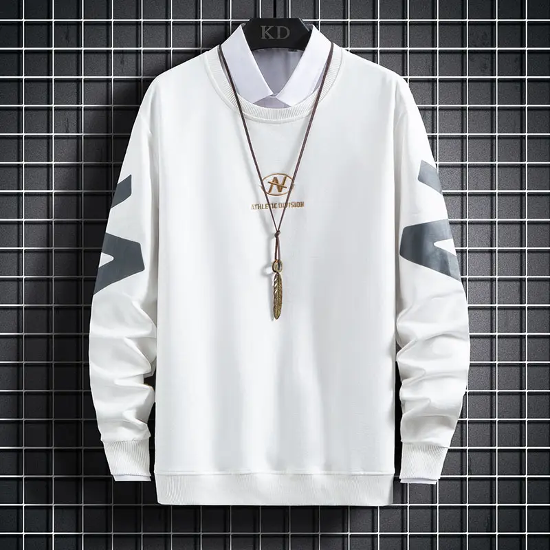 Men Korean Style Grey Sweatshirt with White Pockets — feature 13