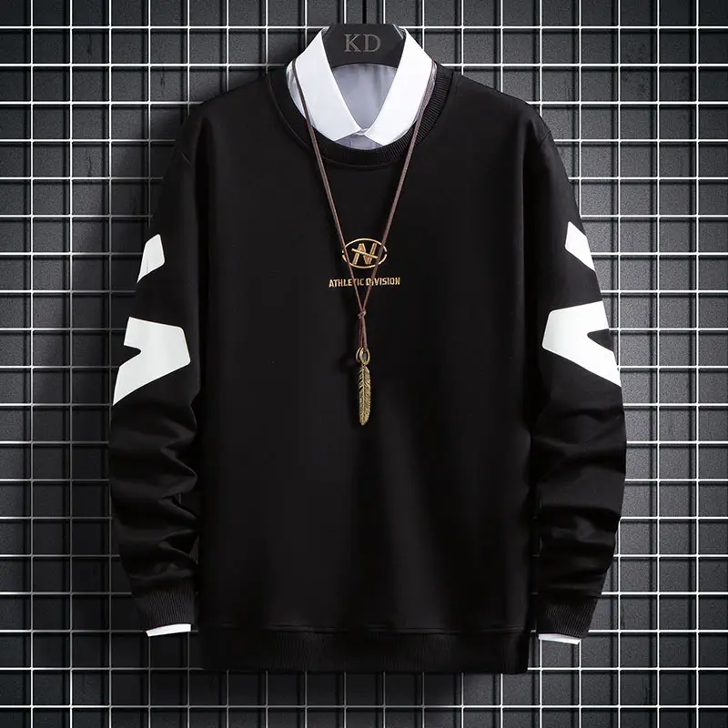Men Korean Style Grey Sweatshirt with White Pockets — feature 14