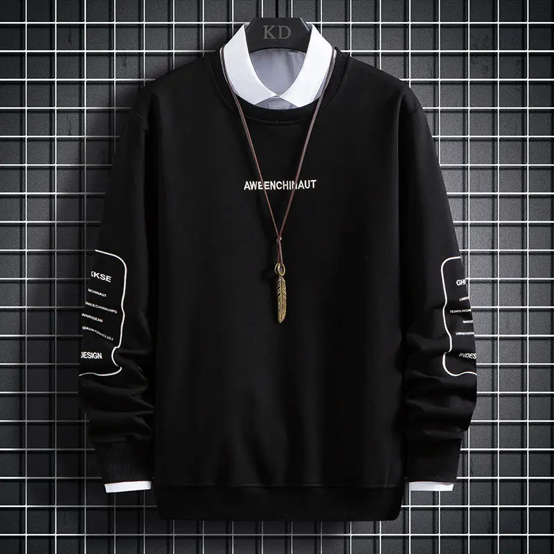 Men Korean Style Grey Sweatshirt with White Pockets — feature 17