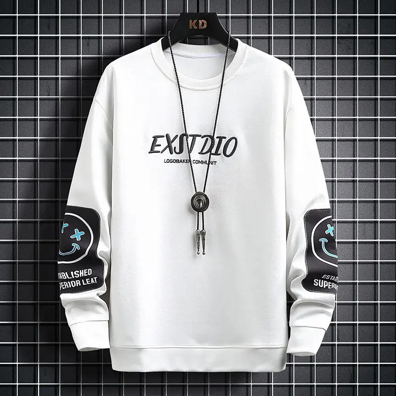 Men Korean Style Grey Sweatshirt with White Pockets — feature 19