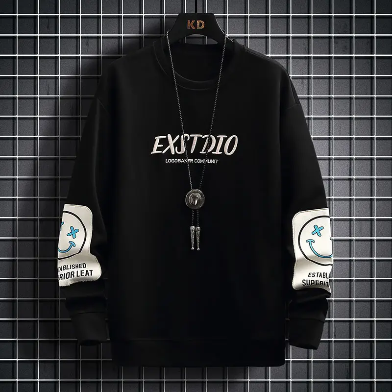 Men Korean Style Grey Sweatshirt with White Pockets — feature 20