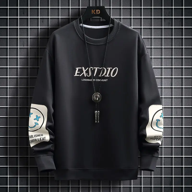 Men Korean Style Grey Sweatshirt with White Pockets — feature 21