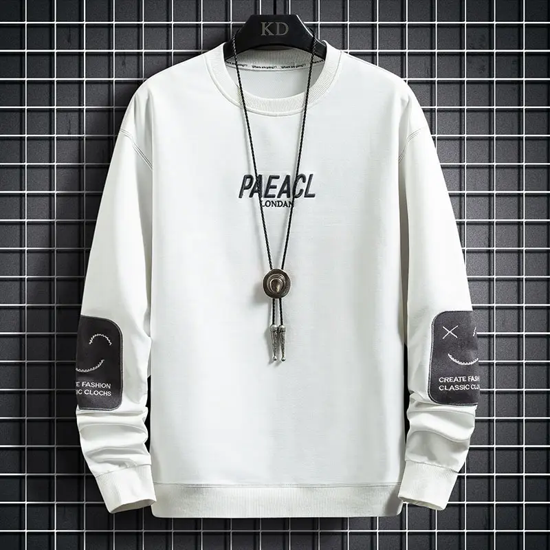 Men Korean Style Grey Sweatshirt with White Pockets — feature 27
