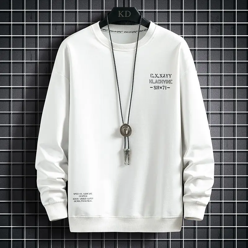 Men Korean Style Grey Sweatshirt with White Pockets — feature 4
