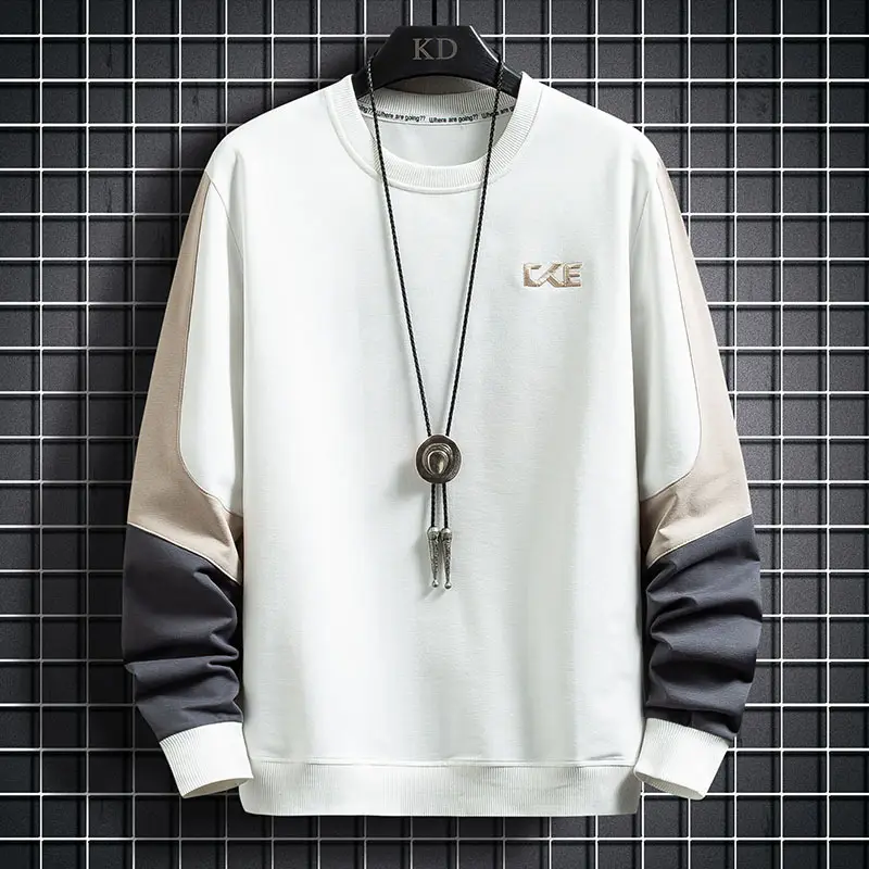 Men Korean Style Grey Sweatshirt with White Pockets — feature 7