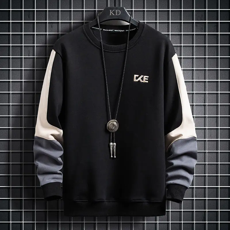 Men Korean Style Grey Sweatshirt with White Pockets — feature 8