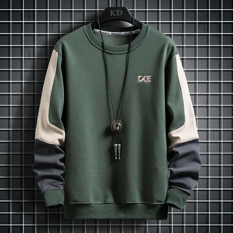 Men Korean Style Grey Sweatshirt with White Pockets — feature 9