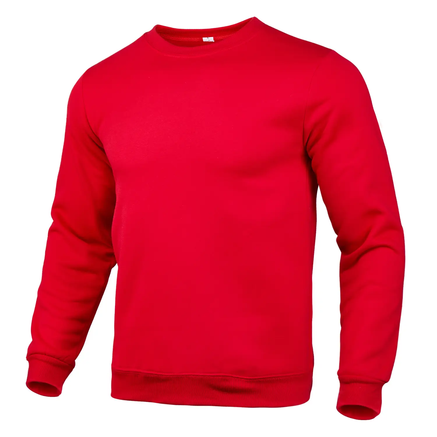 Red Long Sleeve Crewneck Sweatshirt for Men