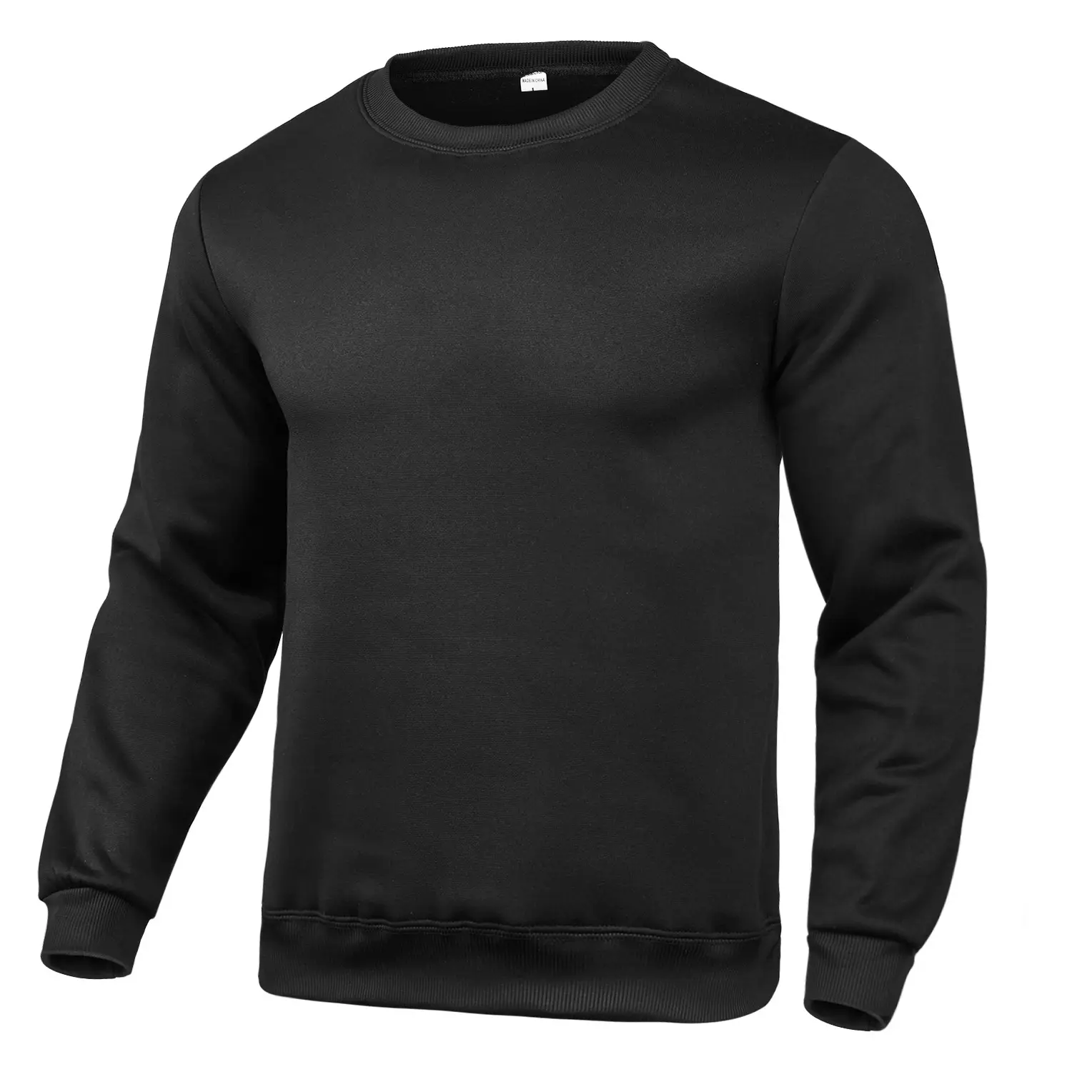 Red Long Sleeve Crewneck Sweatshirt for Men