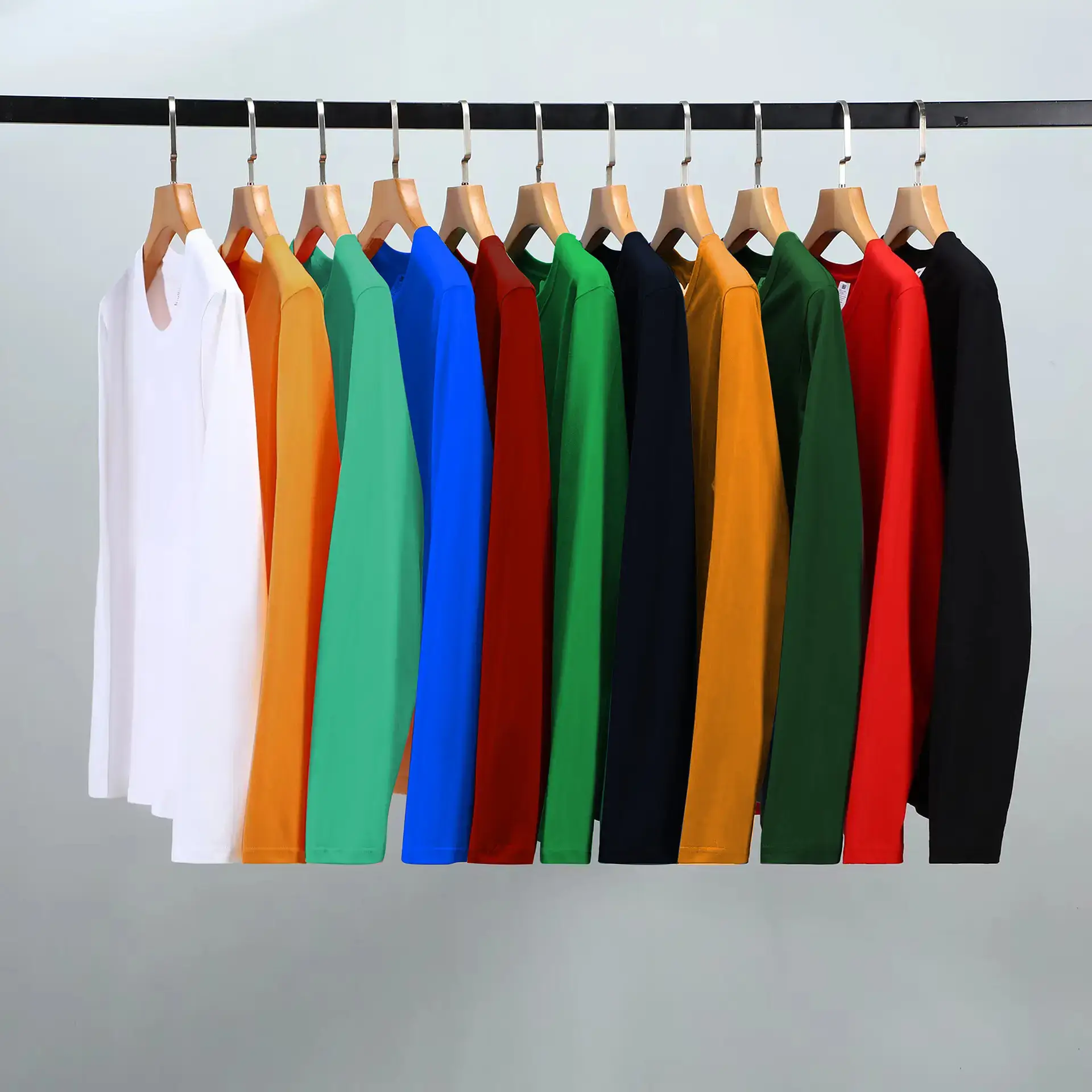 Red Sequin Print Long Sleeve T-Shirt for Men — feature 12